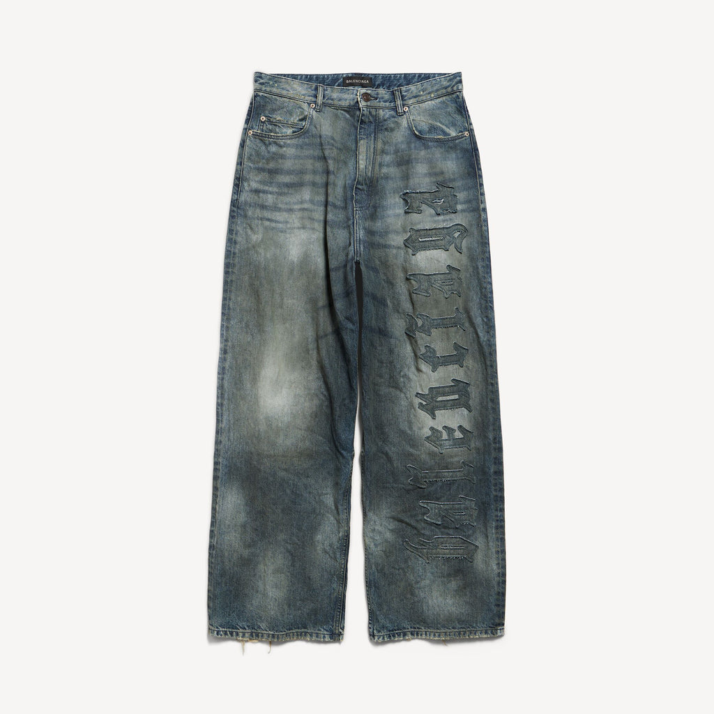 Baggy Pants in Dirty Grey/light Blue