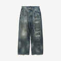 Baggy Pants in Dirty Grey/light Blue