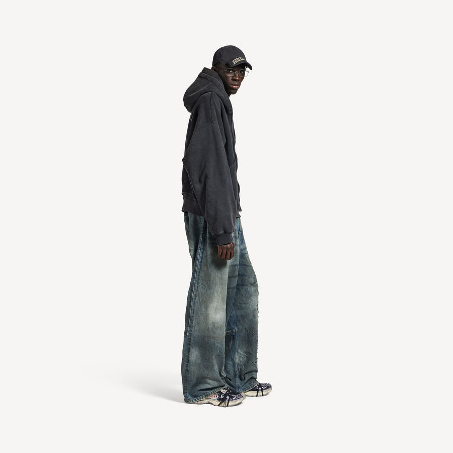 Baggy Pants in Dirty Grey/light Blue