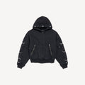 Cargo Zip-up Hoodie in Faded Black